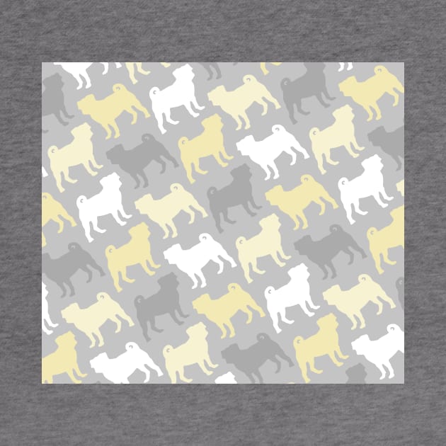 Grey and Yellow Pug Pattern by XOOXOO